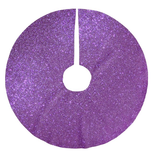 Saia Para Árvore De Natal De Poliéster Girly Sparkly Royal Purple Glitter (Frente)