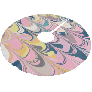 Saia Para Árvore De Natal De Poliéster Giro de pintura em mármore Abstrato, bonito, a ro