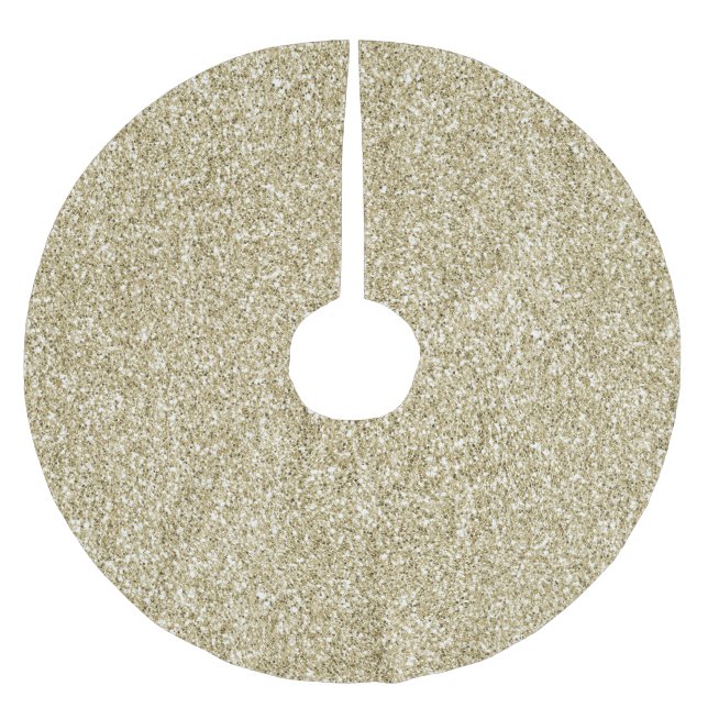 Saia Para Árvore De Natal De Poliéster Glitter Dourado Glam Luxe     (Frente)