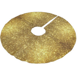 Saia Para Árvore De Natal De Poliéster Glitter Metálico Elegante Dourado Quic