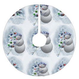 Saia Para Árvore De Natal De Poliéster Golf Ball Snowman Natal