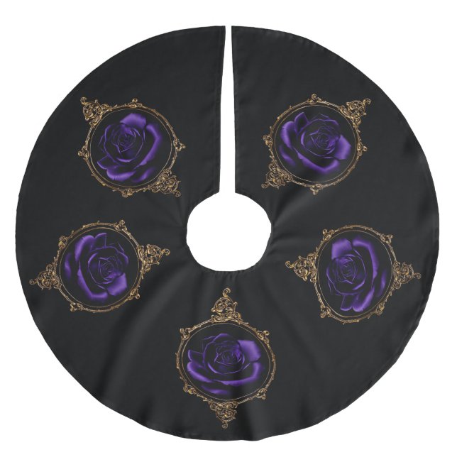 Saia Para Árvore De Natal De Poliéster Gótico Roxo (Frente)