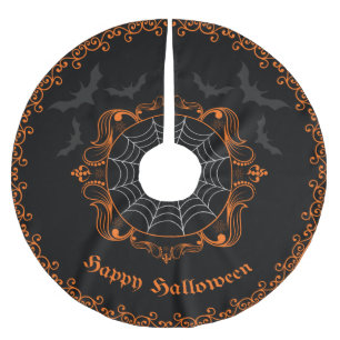 Saia Para Árvore De Natal De Poliéster Gótico Spooky, saia da árvore do Dia das Bruxas