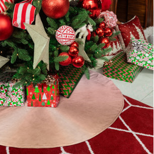 Saia Para Árvore De Natal De Poliéster Gradiente Dourado Rosa Metálico Faux