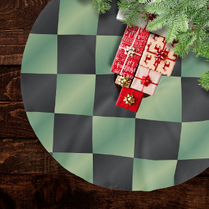 Saia Para Árvore De Natal De Poliéster Gradiente Preto Verde Azul Moderno Verificado