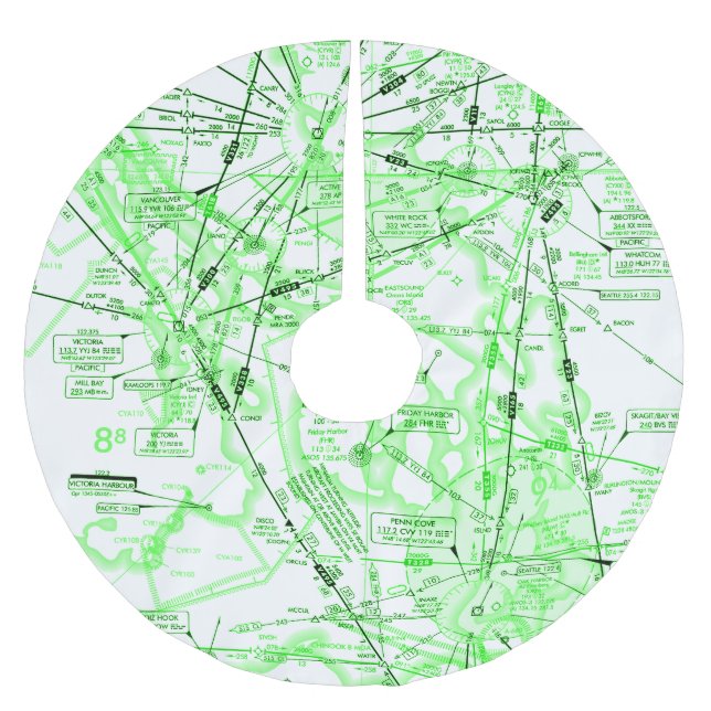 Saia Para Árvore De Natal De Poliéster Gráfico de Altitude Baixa de Roteiro (Frente)