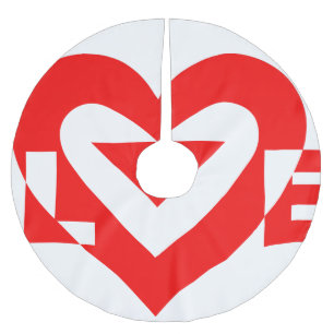 Saia Para Árvore De Natal De Poliéster Gráfico de Amor legal, Vermelho