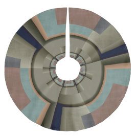 Saia Para Árvore De Natal De Poliéster Gráfico de Arte Fractal de Harmonia de Cor Abstrat