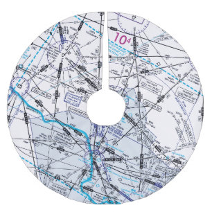 Saia Para Árvore De Natal De Poliéster Gráfico de Aviação de Baixa Altitude de Endirecion