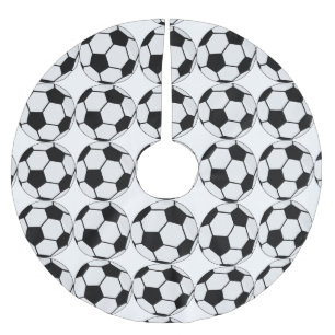 Saia Para Árvore De Natal De Poliéster Gráfico de Bola de Futebol Clássico Fã de Esportes