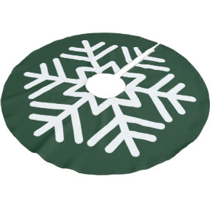 Saia Para Árvore De Natal De Poliéster Grande Neve Branca em Floresta Verde