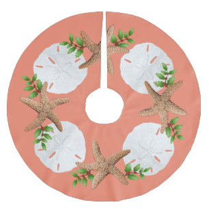 Saia Para Árvore De Natal De Poliéster Grande Starfish Dólares De Areia Holly Sai De Cam