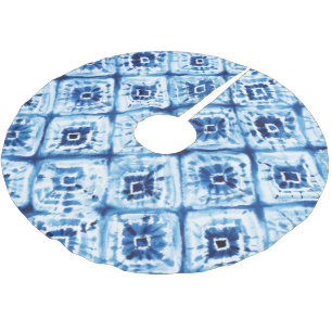 Saia Para Árvore De Natal De Poliéster Gravata Japonesa Estampa Shibori Tingimento