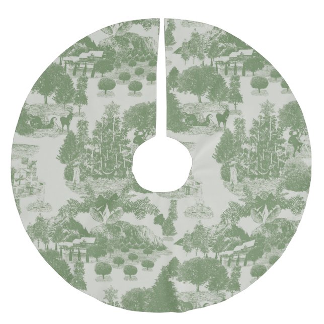 Saia Para Árvore De Natal De Poliéster Green Creme Christmas Wonderland (Frente)