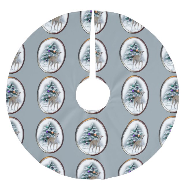 Saia Para Árvore De Natal De Poliéster Greyhound Natal italiano (Frente)