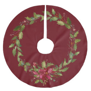 Saia Para Árvore De Natal De Poliéster Grinalda elegante do feriado da poinsétia do Nata