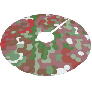 Saia Para Árvore De Natal De Poliéster Groovy Funky Retro Boho Vermelho e Verde Natal