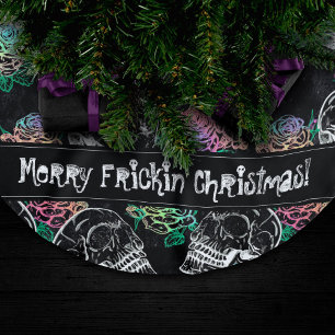 Saia Para Árvore De Natal De Poliéster Habilidades e Rosas de Ombre   Gótica Glam Pastel 