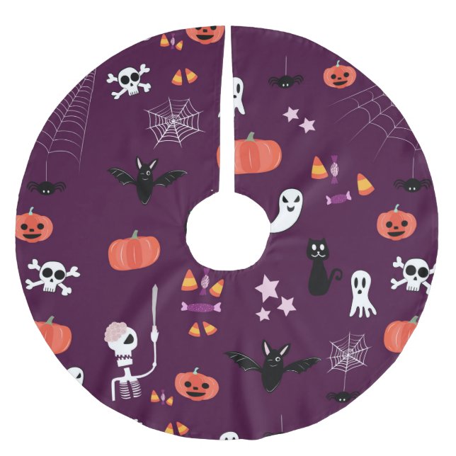 Saia Para Árvore De Natal De Poliéster Halloween (Frente)