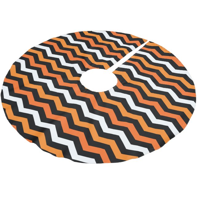 Saia Para Árvore De Natal De Poliéster Halloween Chevron Stripe (Inclinado)