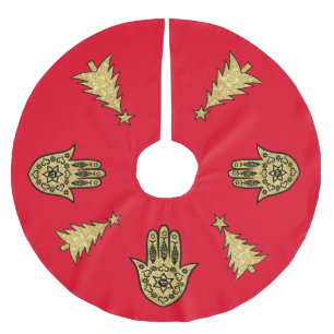 Saia Para Árvore De Natal De Poliéster Hamsa e saia da árvore de Natal