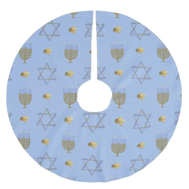 Saia Para Árvore De Natal De Poliéster Hanukkah Bush (Frente)