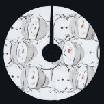 Saia Para Árvore De Natal De Poliéster Happy Snowman<br><div class="desc">Happy Snowman sobre fundo branco</div>