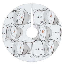 Saia Para Árvore De Natal De Poliéster Happy Snowman