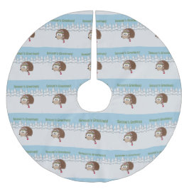 Saia Para Árvore De Natal De Poliéster Hedgehog das Saudações da Época