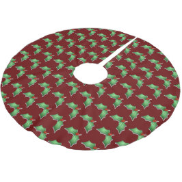 Saia Para Árvore De Natal De Poliéster Holly Christmas Tree Skirt