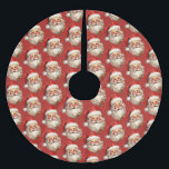 Saia Para Árvore De Natal De Poliéster Holly Jolly Santa Claus - Padrão de Natal Retroati<br><div class="desc">Saia de árvore com uma ilustração alegre de um Papai Noel estilo vintage com bochechas rosadas vermelhas. Vestindo seu clássico chapéu vermelho de Papai Noel e sua barba branca. Um sorriso de sprig adiciona ao espírito festivo de feriado desta design.</div>
