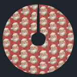 Saia Para Árvore De Natal De Poliéster Holly Jolly Santa Claus - Padrão de Natal Retroati<br><div class="desc">Saia de árvore com uma ilustração alegre de um Papai Noel estilo vintage com bochechas rosadas vermelhas. Vestindo seu clássico chapéu vermelho de Papai Noel e sua barba branca. Um sorriso de sprig adiciona ao espírito festivo de feriado desta design.</div>