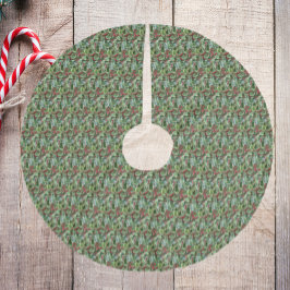 Saia Para Árvore De Natal De Poliéster Holly Leaves e Red Berries Feriado