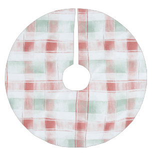 Saia Para Árvore De Natal De Poliéster Hortelã Vermelha Branco Mocha de Hortelã-Pimenta N