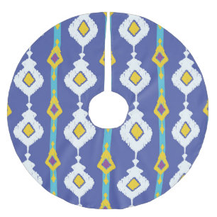 Saia Para Árvore De Natal De Poliéster Ikat, padrão étnico perfeito.