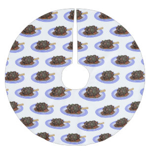 Saia Para Árvore De Natal De Poliéster Ilustração de desenho animado com haste de borrego