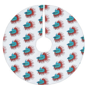 Saia Para Árvore De Natal De Poliéster Ilustração de desenho animado de betta-rabo-cruzad