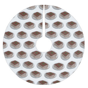 Saia Para Árvore De Natal De Poliéster Ilustração de desenho animado de bolo de tiramisu