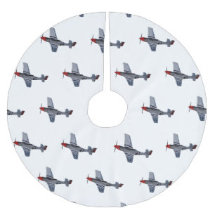 Saia Para Árvore De Natal De Poliéster Ilustração de desenho animado de bombardeiro