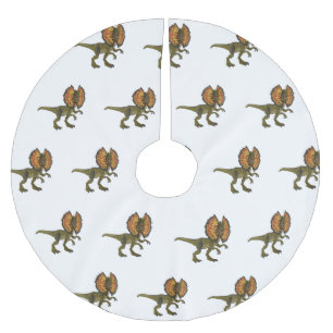 Saia Para Árvore De Natal De Poliéster Ilustração de desenho animado de Dilophosaurus