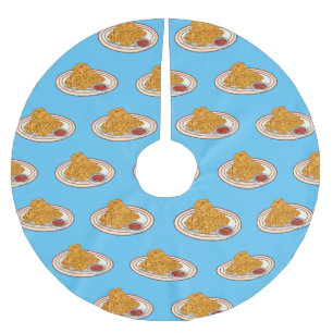 Saia Para Árvore De Natal De Poliéster Ilustração de desenho animado de frango desidratad