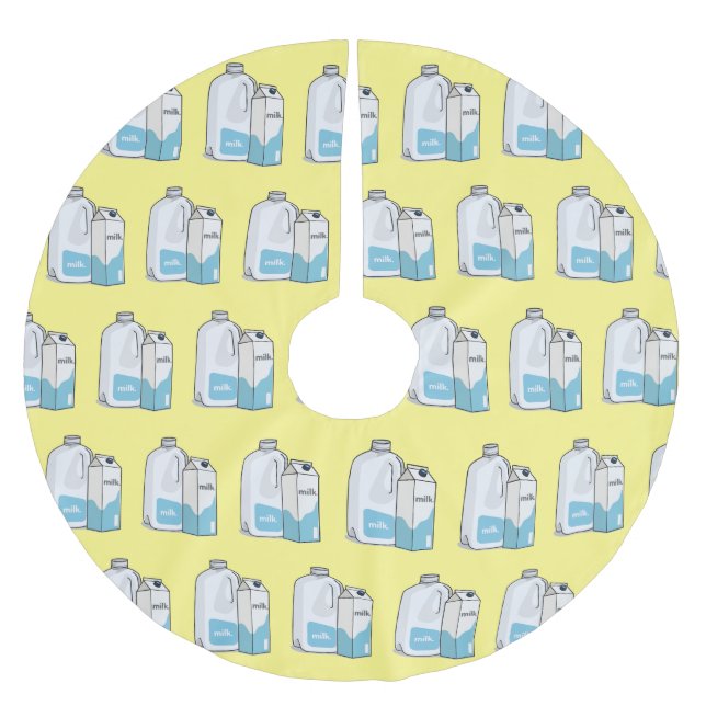 Saia Para Árvore De Natal De Poliéster Ilustração de desenho animado de leite (Frente)