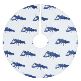 Saia Para Árvore De Natal De Poliéster Ilustração de desenho animado de marron azul