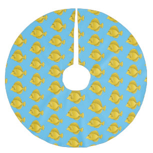 Saia Para Árvore De Natal De Poliéster Ilustração de desenho animado de peixe dançado ama