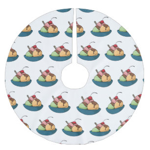 Saia Para Árvore De Natal De Poliéster ilustração de desenho animado de sorvete