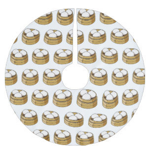 Saia Para Árvore De Natal De Poliéster Ilustração de desenho animado Dim sum