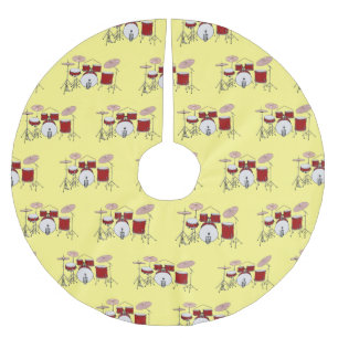 Saia Para Árvore De Natal De Poliéster Ilustração de desenho animado do kit de tambor