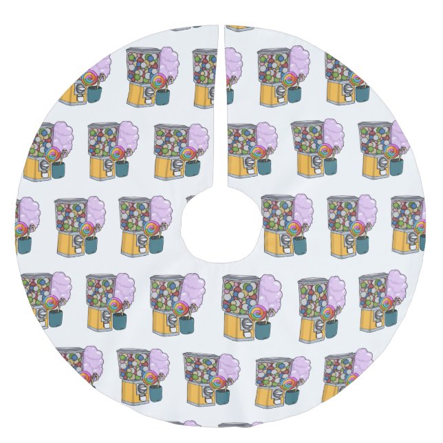 Saia Para Árvore De Natal De Poliéster Ilustração de desenho animado doce (Frente)