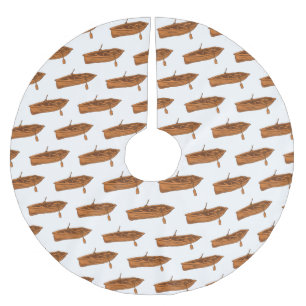 Saia Para Árvore De Natal De Poliéster Ilustração de desenho animado em Rowboat