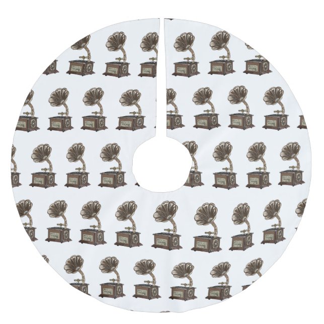 Saia Para Árvore De Natal De Poliéster Ilustração de desenho animado girável (Frente)